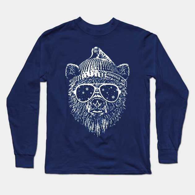 Grizzly Bear Wearing Sunglasses Mountains Long Sleeve T-Shirt by paintkiller617